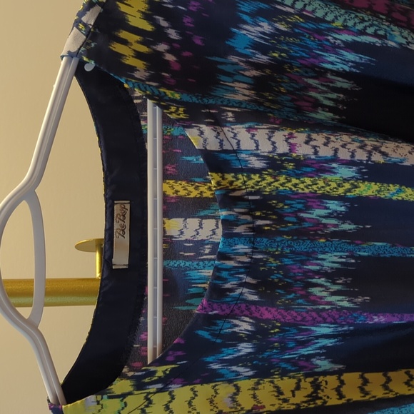 BEBOP | Vibrant blue and purple short sleeve dress, Stretchy Waist, Medium - Picture 7 of 9